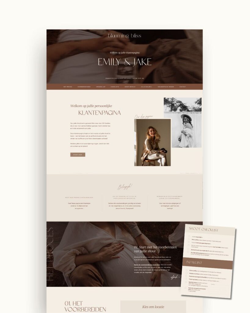 Shoot klantenportaal voor Showit websites