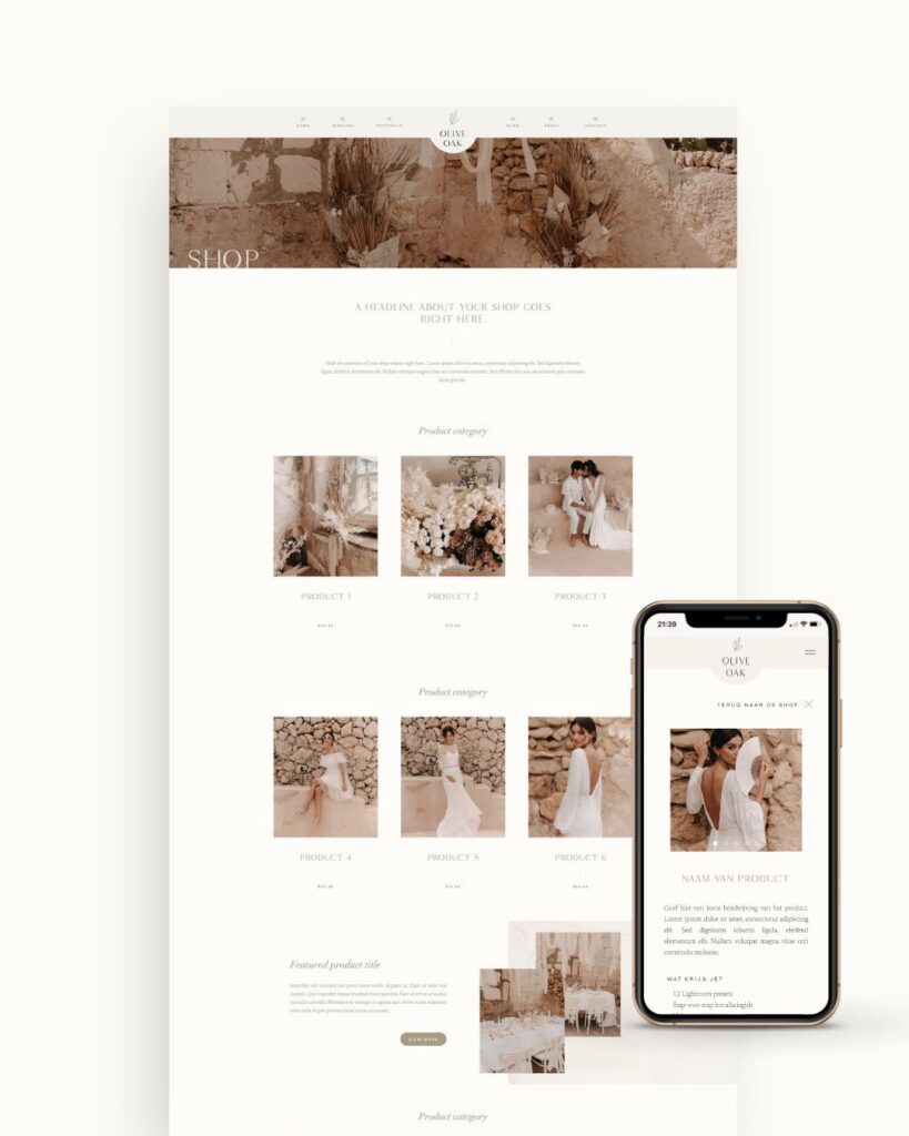 Showit Add-on webshop template