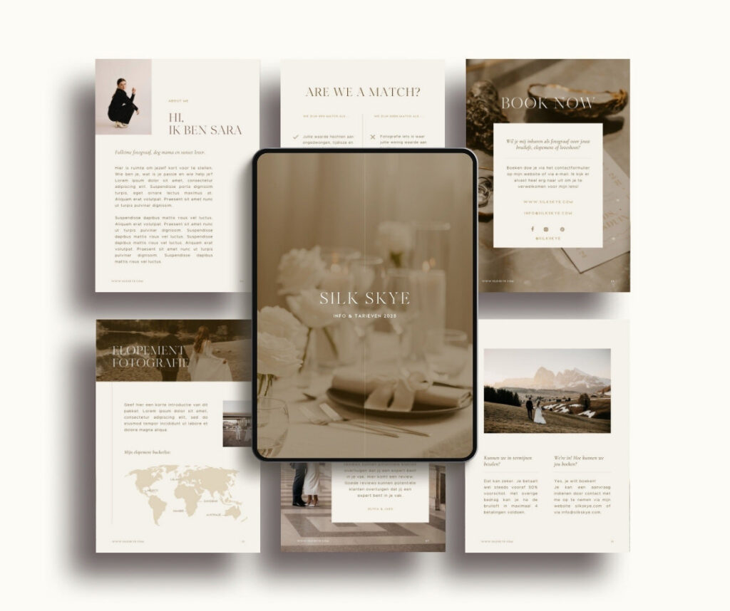 Elegante Canva brochure template voor fotografen