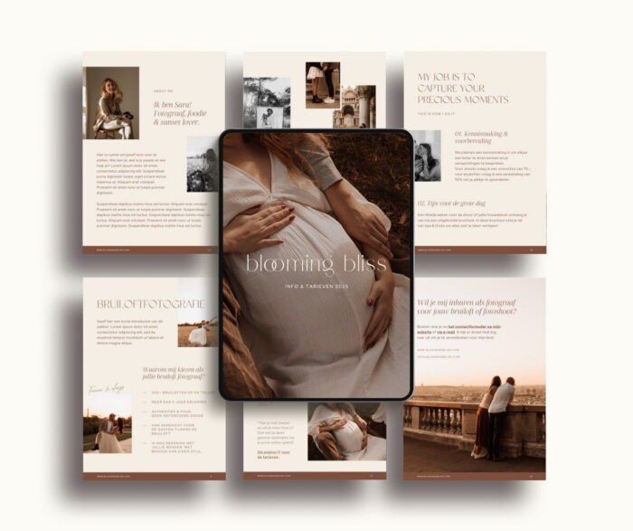 Brochure template voor fotograaf, aan te passen in Canva