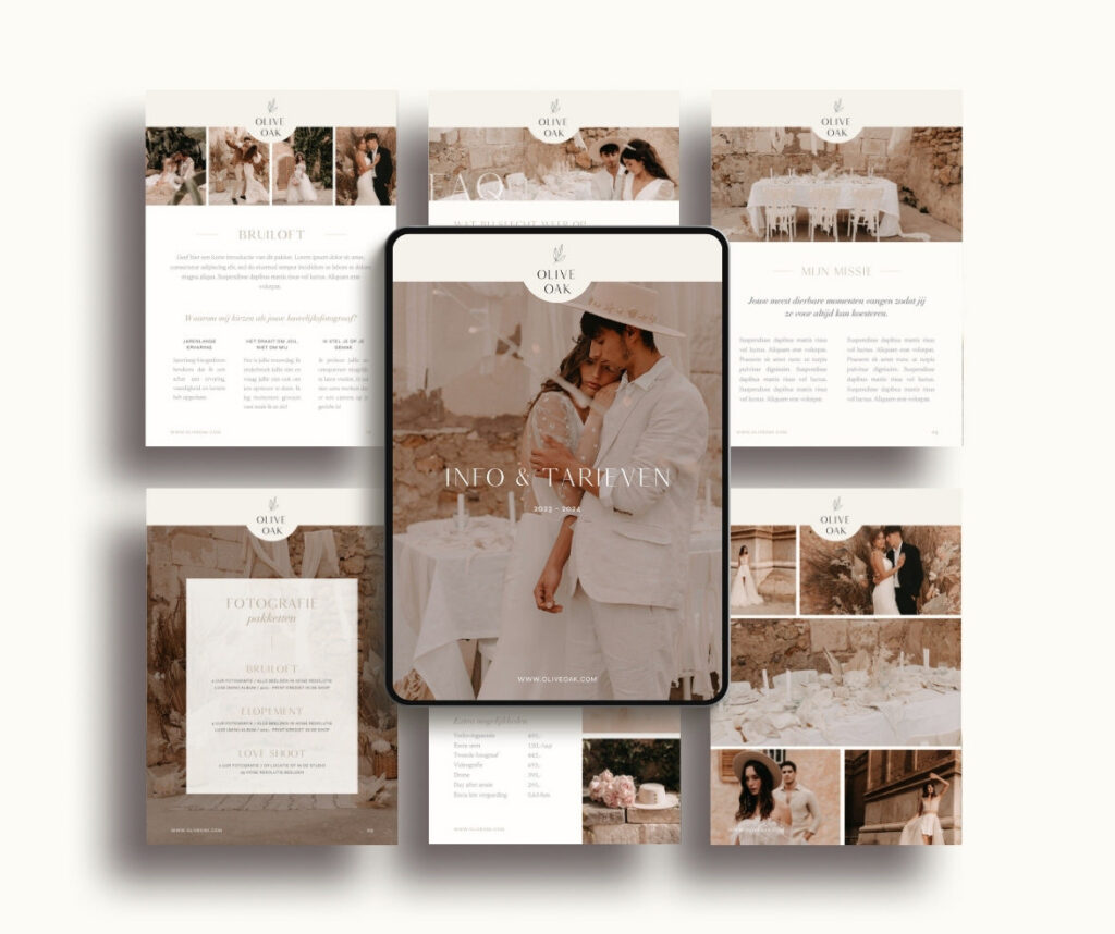 Romantische brochure template voor fotograaf