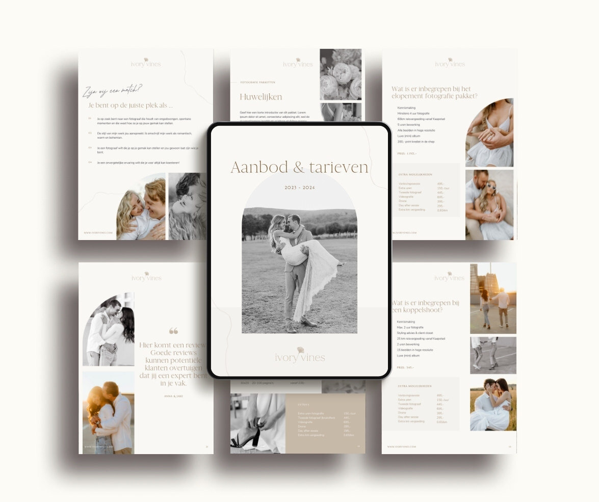 Neutrale brochure template voor fotograaf