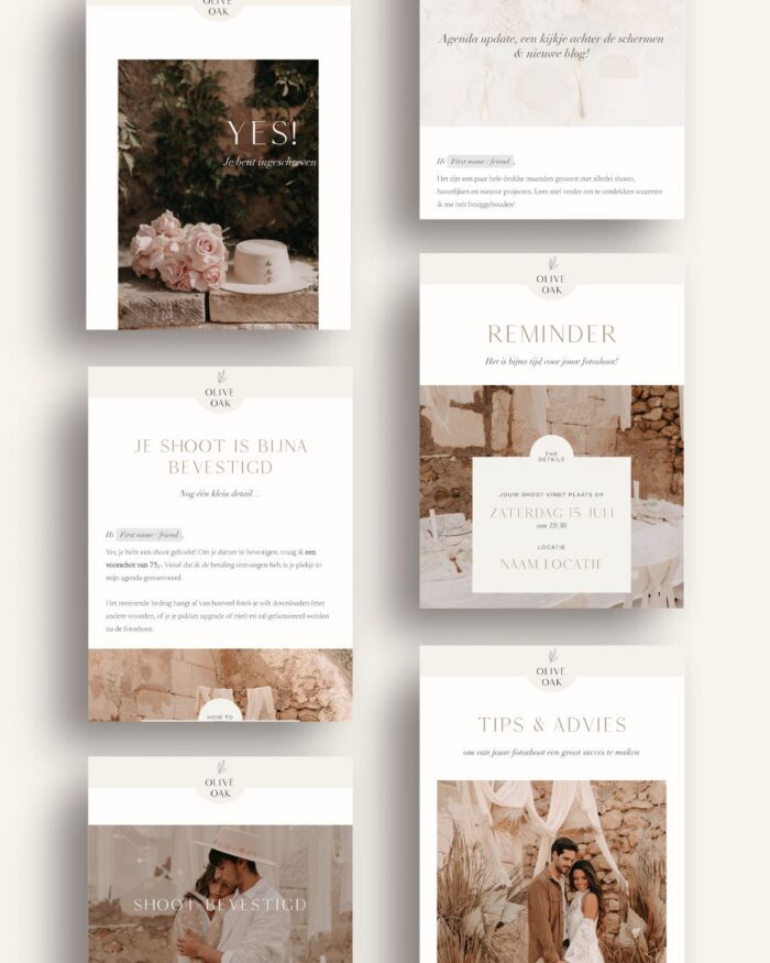 Romantische Fotografie Flodesk E-mail Templates
