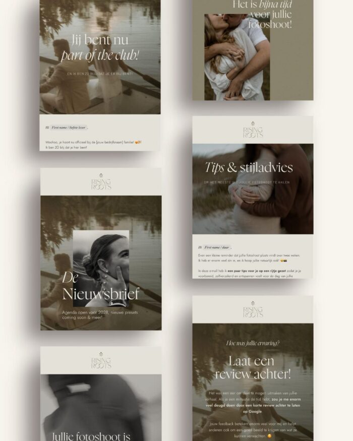 Artistieke Flodesk e-mail templates voor fotografen