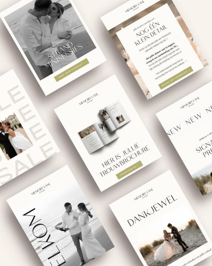 Minimalistische Flodesk E-mail Templates voor fotografen