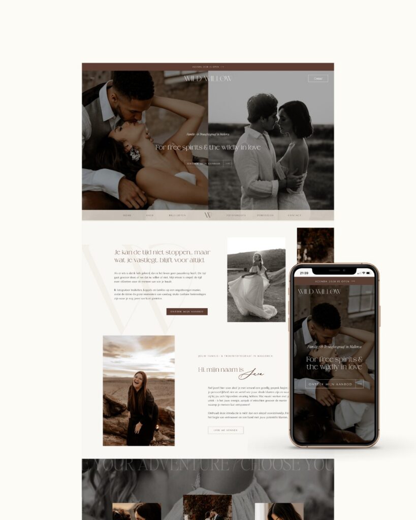 Luxe Showit template voor fotograaf